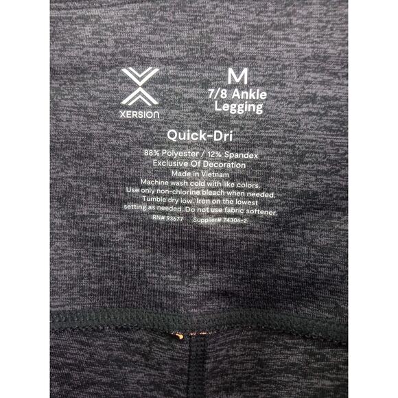 Xersion 7/8 Ankle Leggings, Women's Size Medium High Rise Burgundy/Orange - Picture 5 of 7